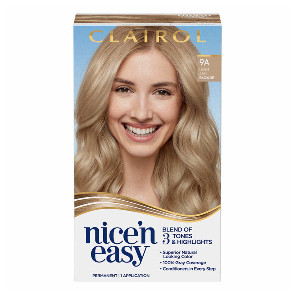 Clairol Nice n Easy Permanent Hair Color, 9A Light Ash Blonde Kit, 1 Ea
