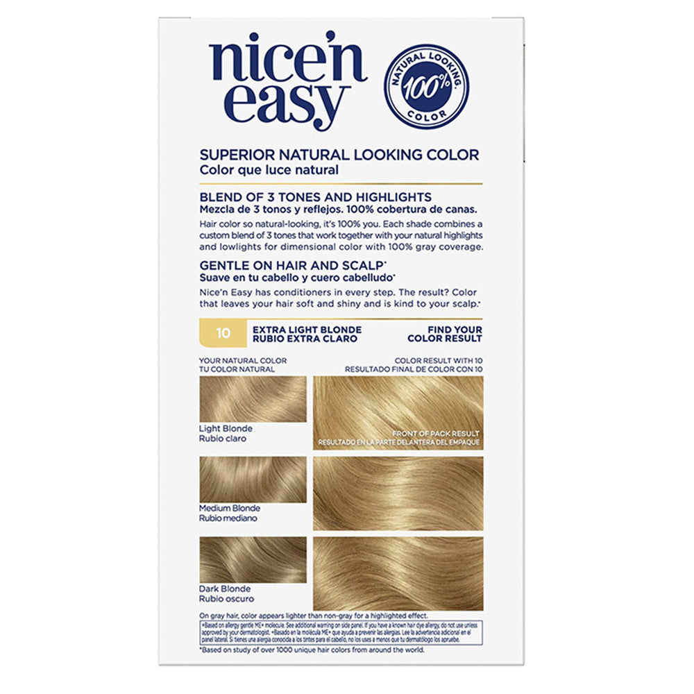 Clairol Nice 'N Easy Permanent Hair Color, 10 Extra Light Blonde, 1 Ea