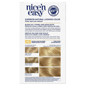 Clairol Nice 'N Easy Permanent Hair Color, 10 Extra Light Blonde, 1 Ea