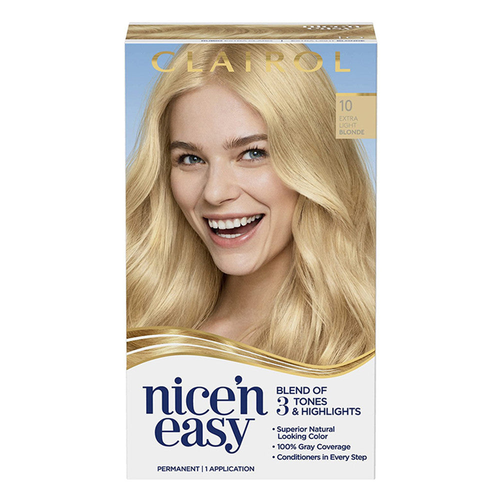 Clairol Nice 'N Easy Permanent Hair Color, 10 Extra Light Blonde, 1 Ea