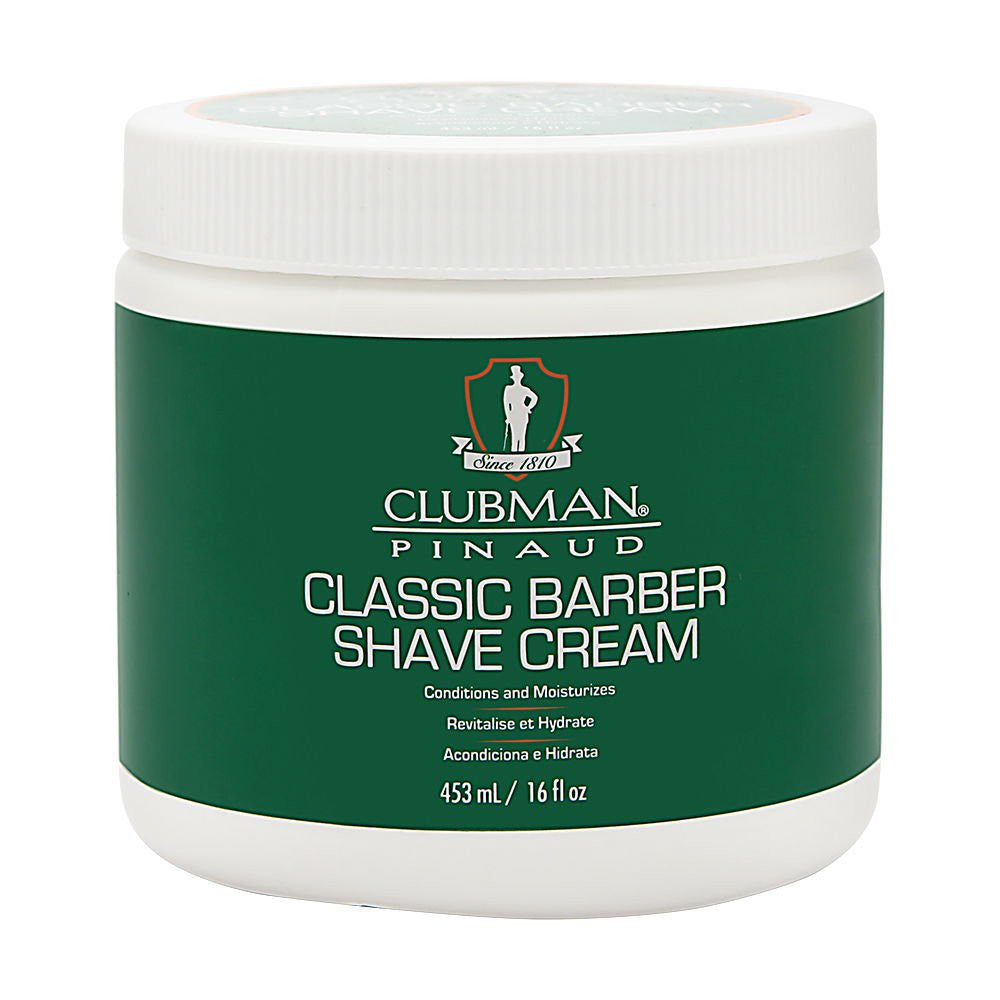 Pinaud Clubman Classic Barber Shave Cream Jar, 16 Oz