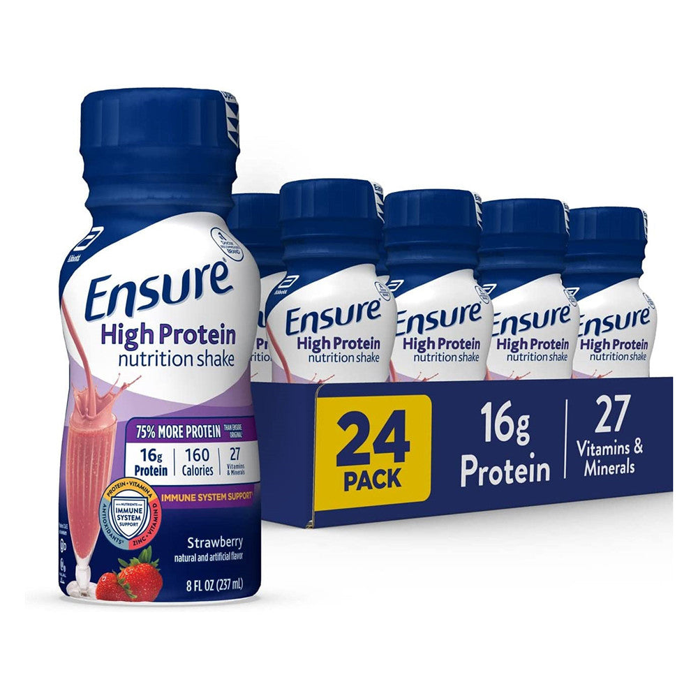 Ensure High Protein Nutrition Shake, Strawberry, 24 Ea/237 Ml
