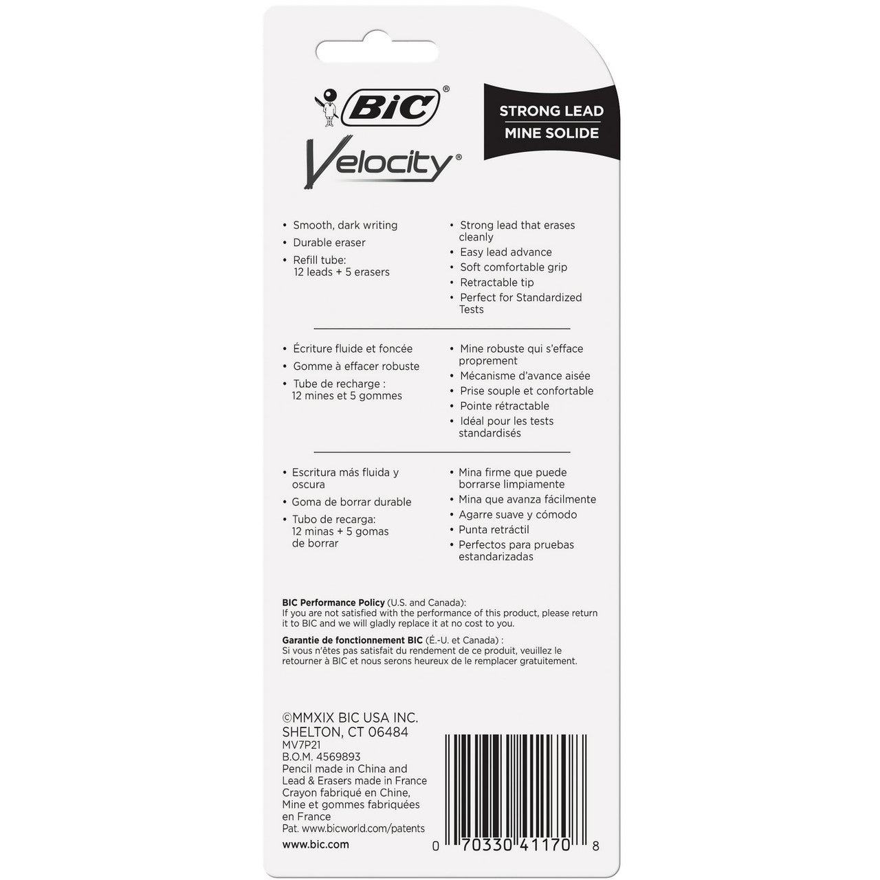 BIC Velocity Mechanical Pencil Medium Point 0.7mm, 2 Ea