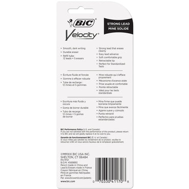 BIC Velocity Mechanical Pencil Medium Point 0.7mm, 2 Ea