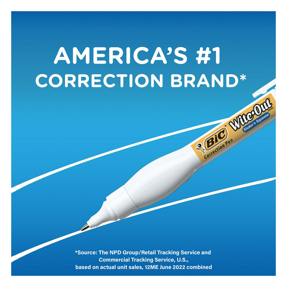 Wite Out Correction Shake N Sqeeze Pen - 6 Pieces