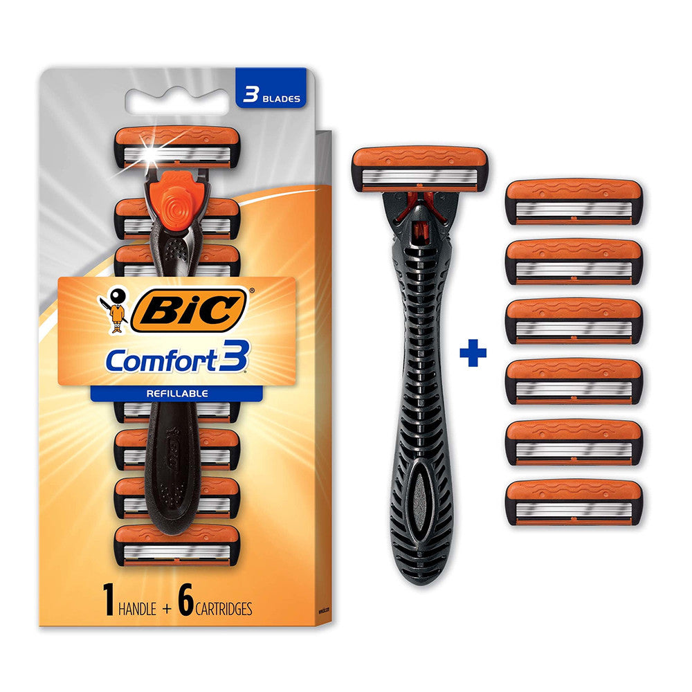 Bic Hybrid Advance Shaver System For Men, 6 Cartridges, 1 Ea