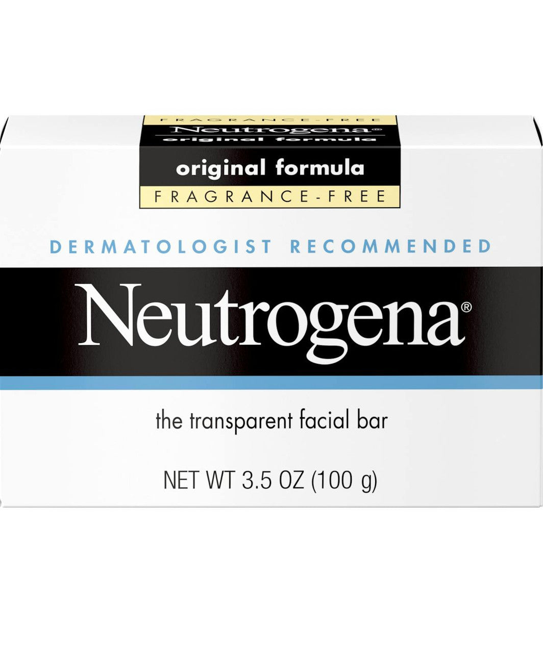 Neutrogena Transparent Facial Soap, Original Formula, Fragrance Free, 3.5 Oz