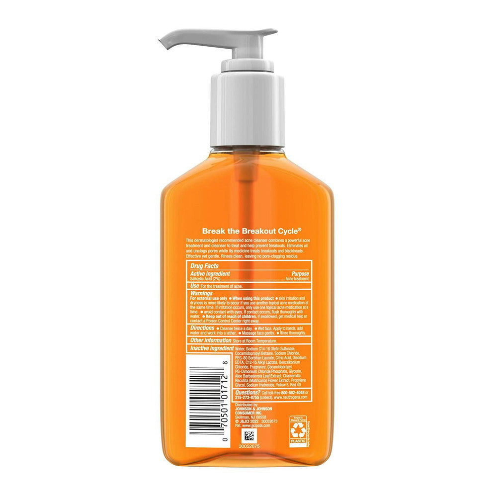 Neutrogena Oil-Free Acne Wash Cleanser Pump Salicylic Acid Acne Treatment, 9.1 Oz