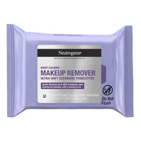 Neutrogena Makeup Remover Night Calming Wipes and Face Cleansing Towelettes, 25 Ea