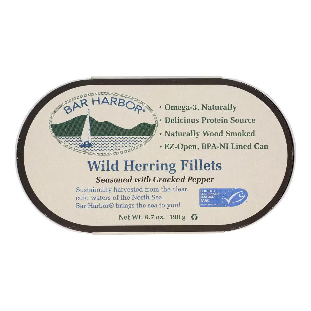 Bar Harbor Wild Herring Fillets with Cracked Pepper, 6.7 Oz