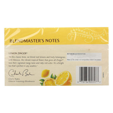 Celestial Seasonings Lemon Zinger Caffeine Free Natural Herb Tea, 20 Bags