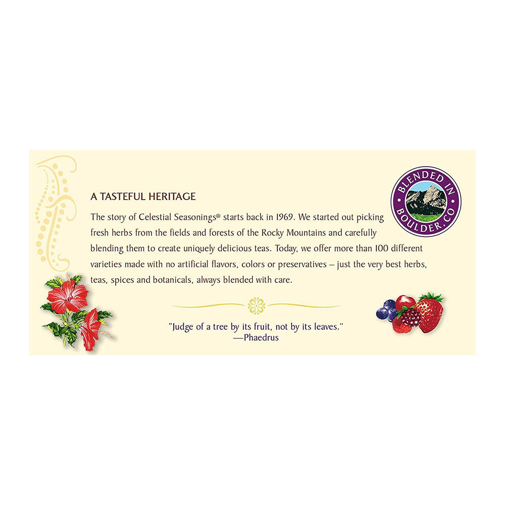 Celestial Seasonings Caffeine Free Wild Berry Zinger Natural Herbal Tea, 20 Bags