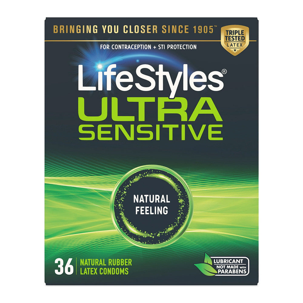 Lifestyles Ultra Sensitive Latex Condoms, 36 Ea