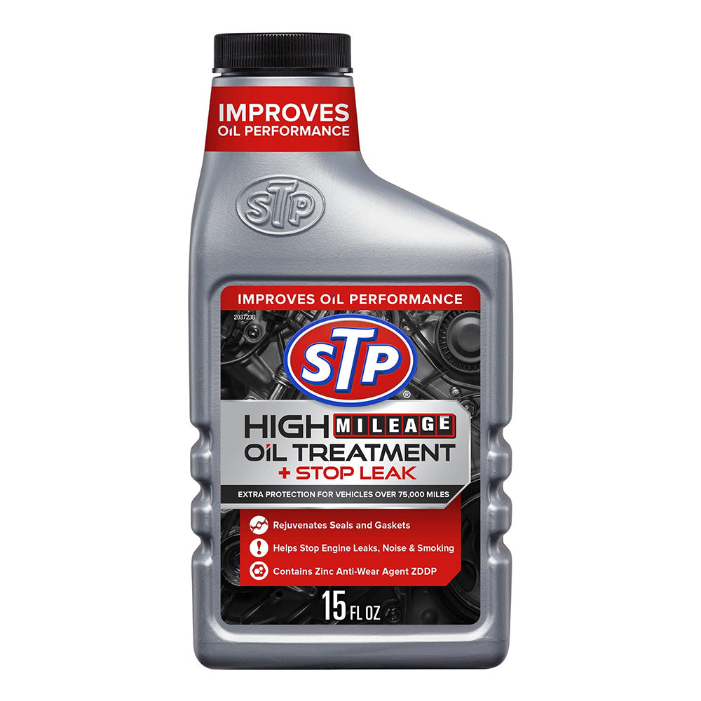STP High Mileage Oil Treatment With Stop Leak Engine Oil 15Oz (443ml)
