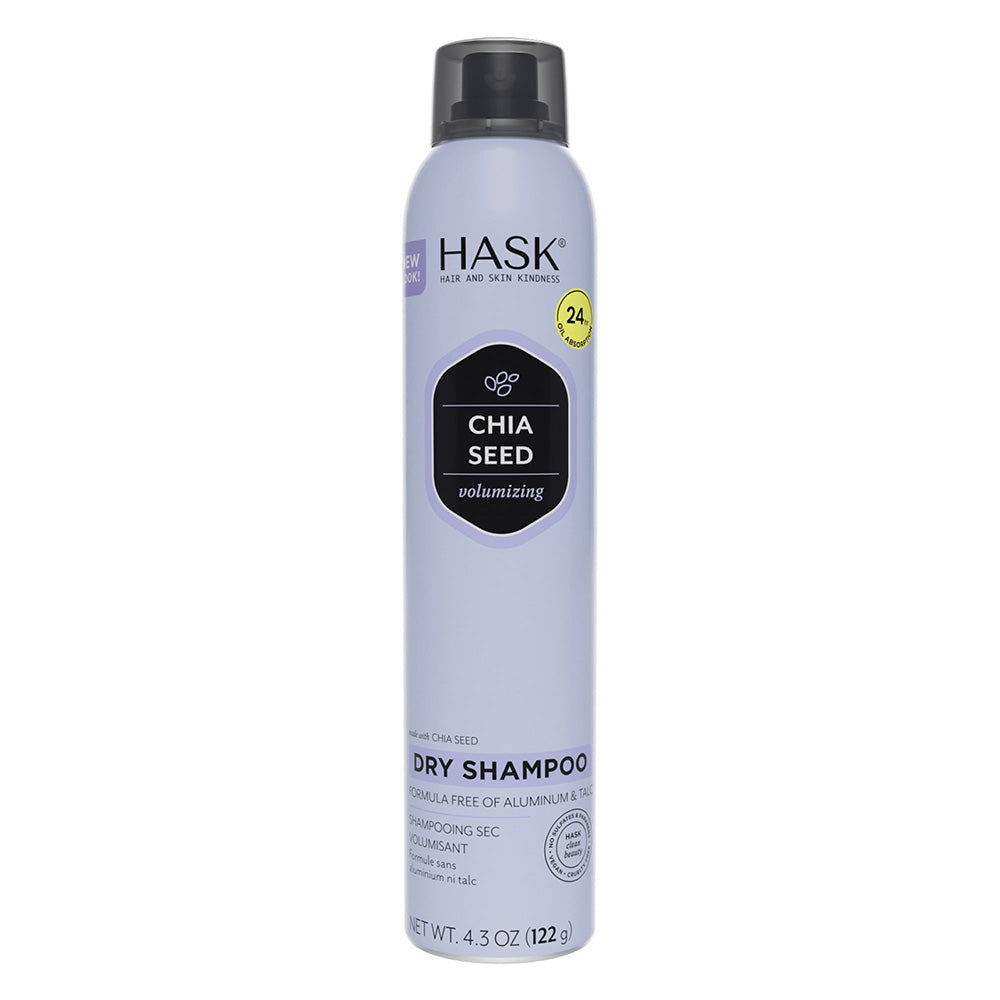 Hask Volumizing Hair Dry Shampoo with Chia Seed Aluminum Free Formula 4.3Oz (122g)