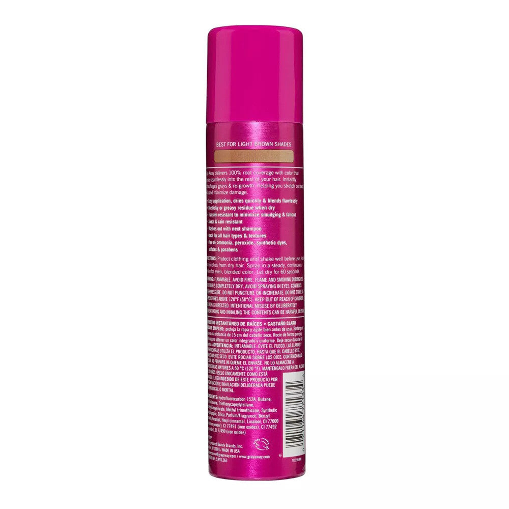 Everpro Gray Away Instant Root Cover Up Spray, Light Brown, 2.5 Oz