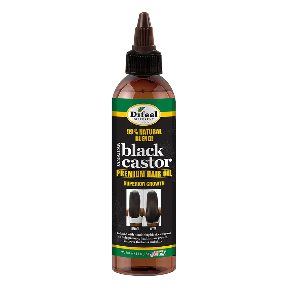 Difeel Natural Black Castor Premium Hair Oil Nourishing Strengthening 8Oz (240ml)