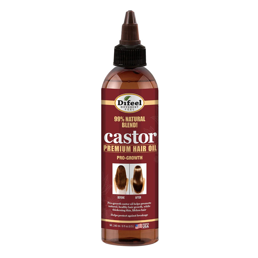 Difeel Hair Growth Natural Castor Pro Growth Premium Hair Oil 8Oz (240ml)