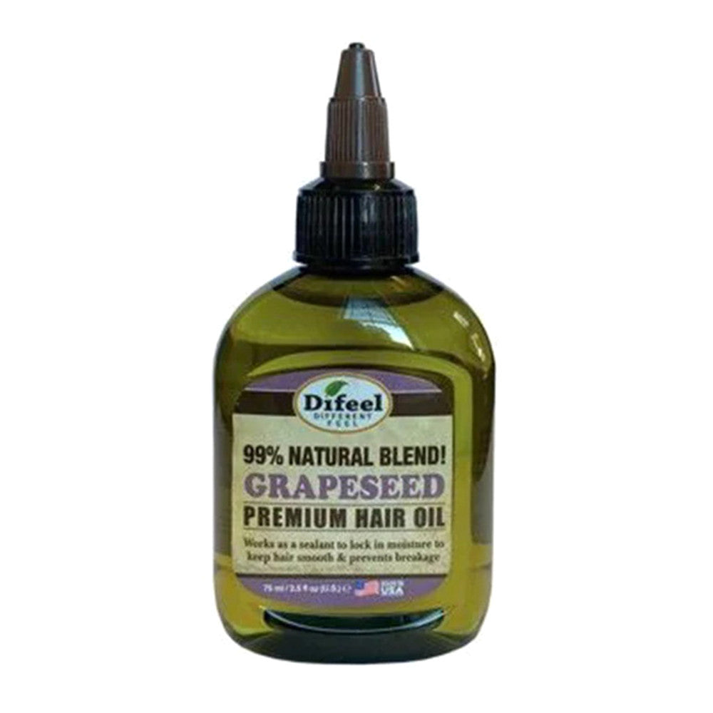 Difeel Natural Grapeseed Premium Hair Oil, 2.5 Oz