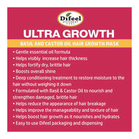 Difeel Ultra Growth Basil and Castor Oil Pro Growth Hair Mask, 8 Oz
