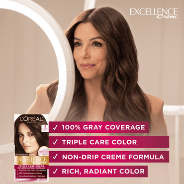 Loreal Excellence Triple Protection Hair Color Creme, 1 Natural/Black - Kit