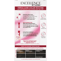 Loreal Excellence Triple Protection Hair Color Creme, 1 Natural/Black - Kit
