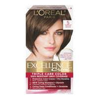 Loreal Excellence Triple Protection Hair Color Creme, 5 Medium Brown, 1 Ea