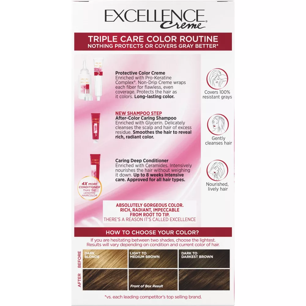 L'Oreal Paris Excellence Creme 5G Medium Golden Brown Hair Color, 1 Ea
