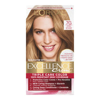 Loreal Excellence Triple Protection Hair Color Creme, 7G Dark Golden Blonde, 1 Ea