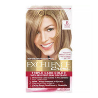 Loreal Excellence Triple Protection Hair Color Creme, 8 Medium Blonde, 1 Kit