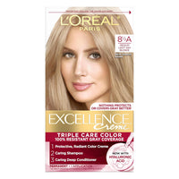 Loreal Excellence Triple Protection Hair Color Creme, 8.5A Medium Light Ash Blonde, 1 Ea
