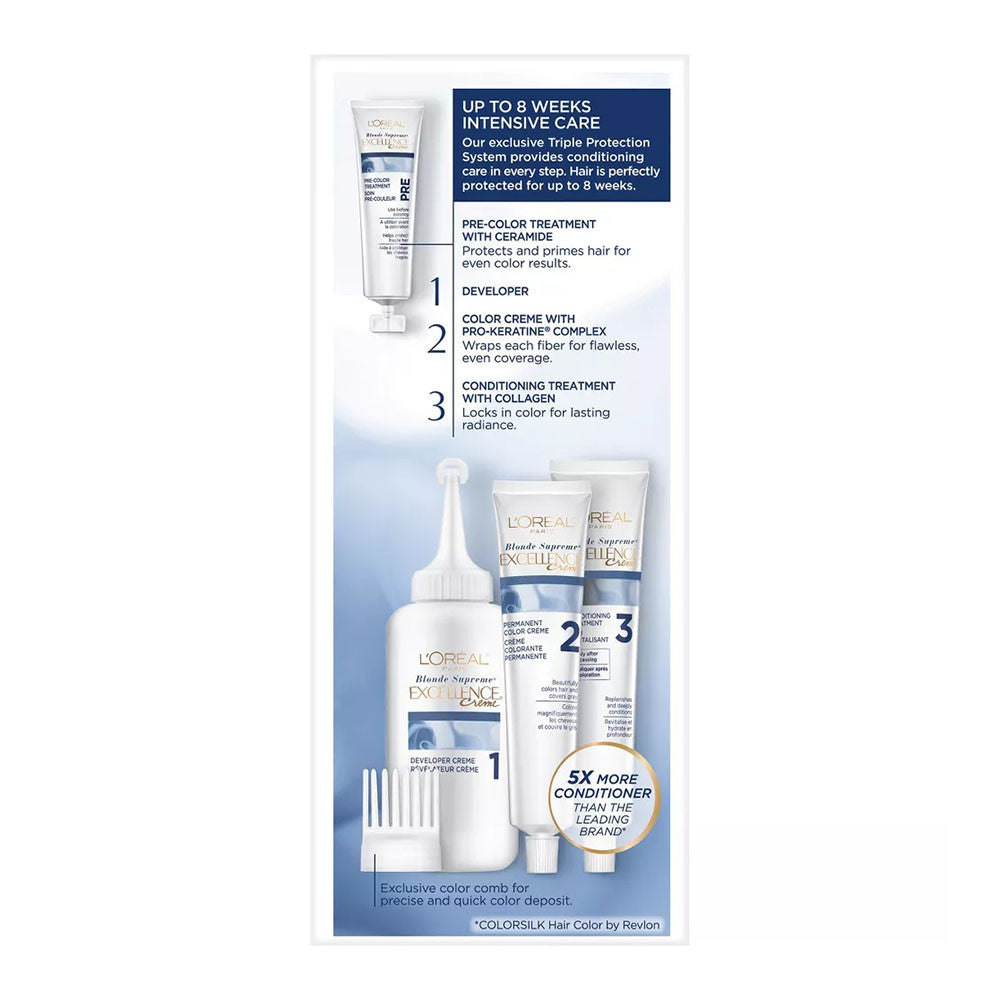 Loreal Excellence Triple Protection Hair Color Creme, 2 Extra Light Natural Blonde, 1 Ea
