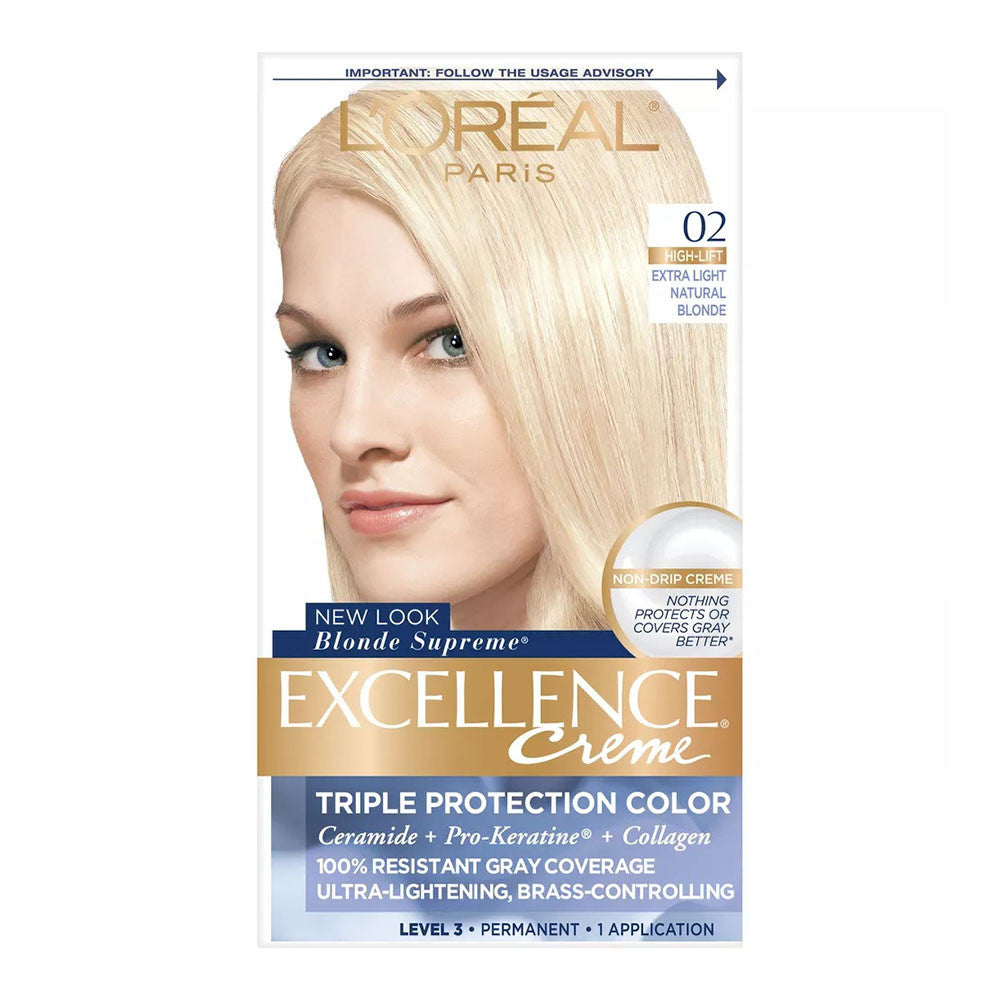 Loreal Excellence Triple Protection Hair Color Creme, 2 Extra Light Natural Blonde, 1 Ea
