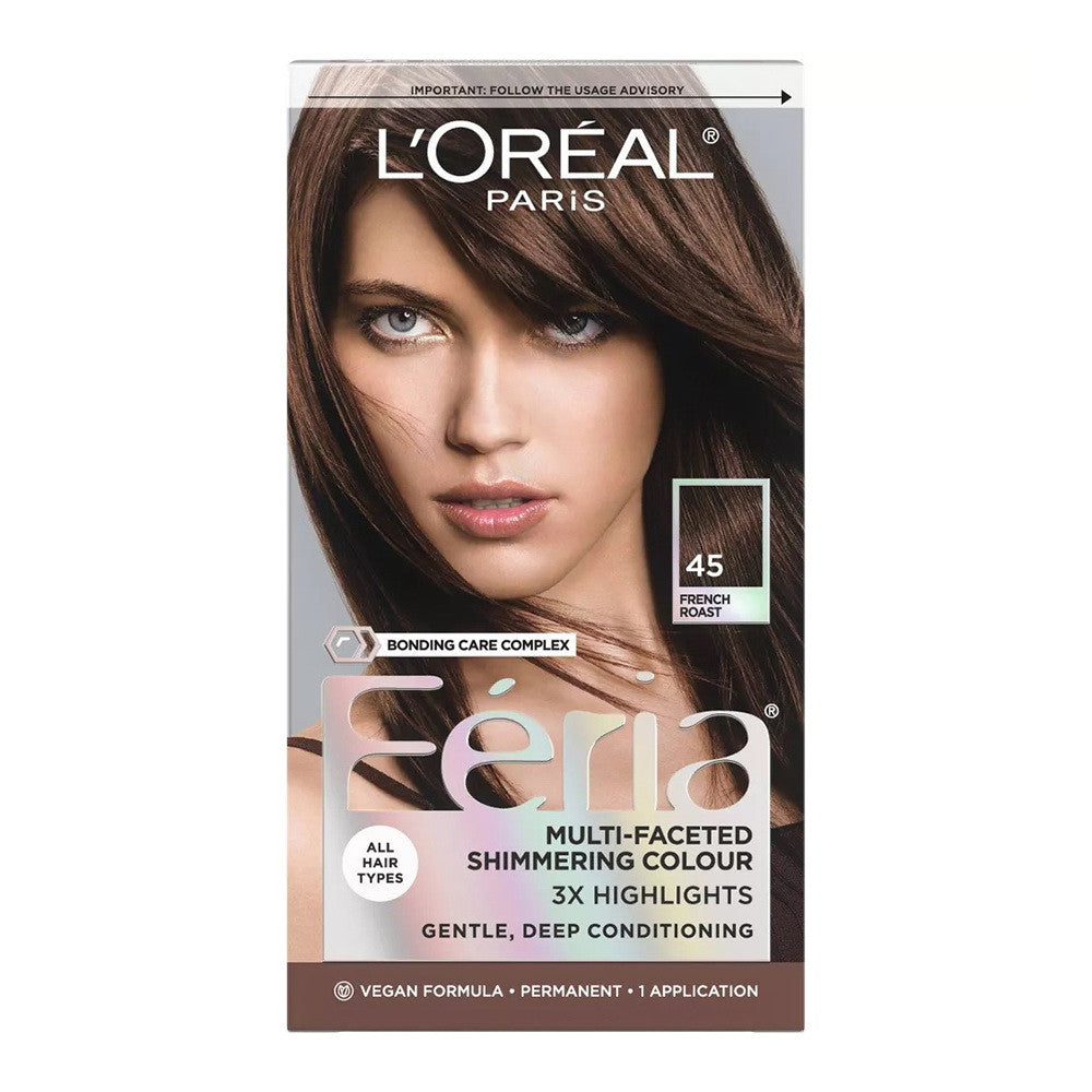Loreal Feria Multi Faceted Shimmering Hair Color 45, French Roast, 1 Ea