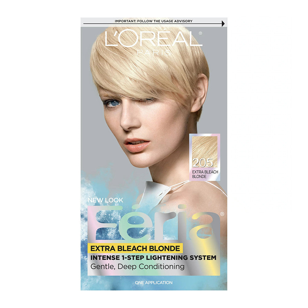 LOreal Paris Feria Deep Conditioning Hair Color, 205 Extra Bleach Blonde, 1 Ea