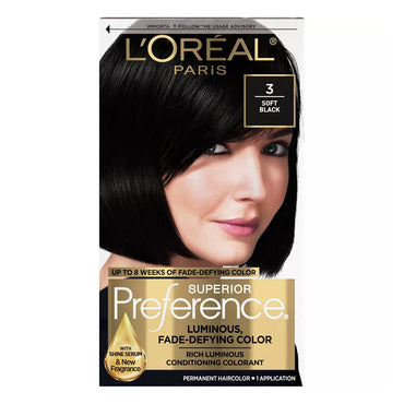 Loreal Superior Preference Hair Color, 3 Soft Black, 1 Ea