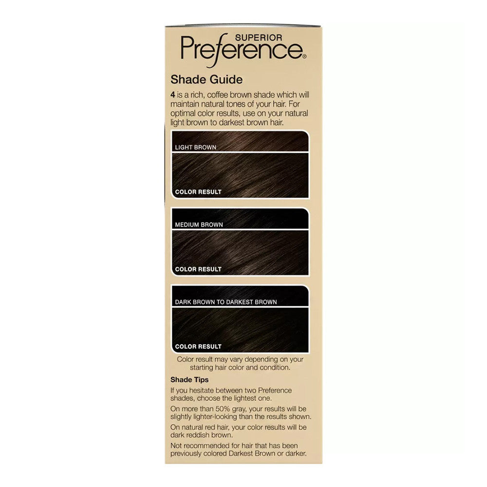 Loreal Superior Preference Hair Color, 4 Dark Brown, 1 Ea
