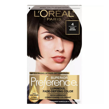 Loreal Superior Preference Hair Color, 4 Dark Brown, 1 Ea