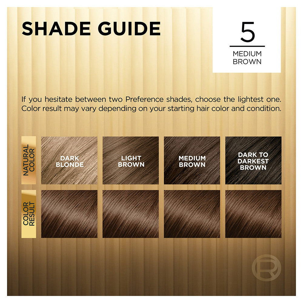 Loreal Superior Preference Hair Color, 5 Medium Brown, 1 Ea