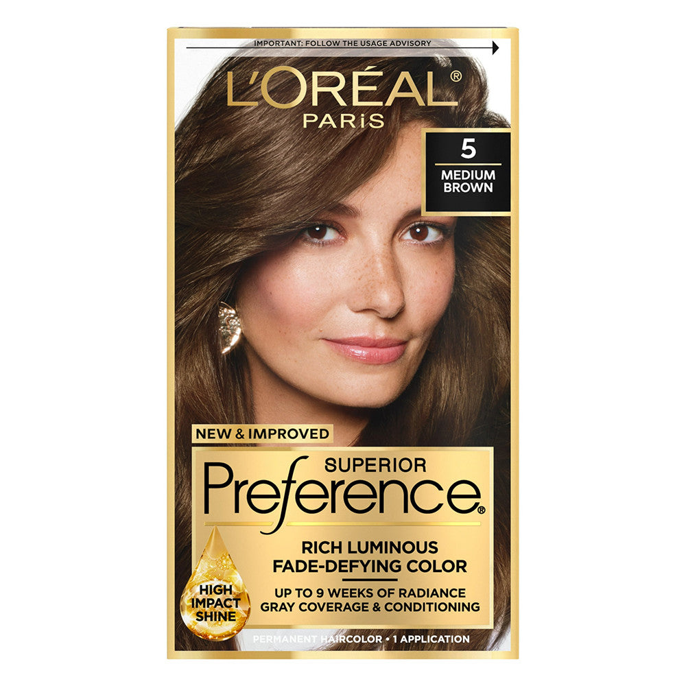 Loreal Superior Preference Hair Color, 5 Medium Brown, 1 Ea