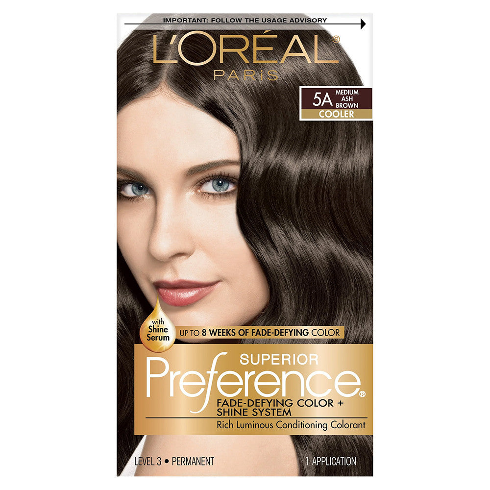 Loreal Superior Preference Hair Color, Medium Ash Brown #5A - 1 Ea