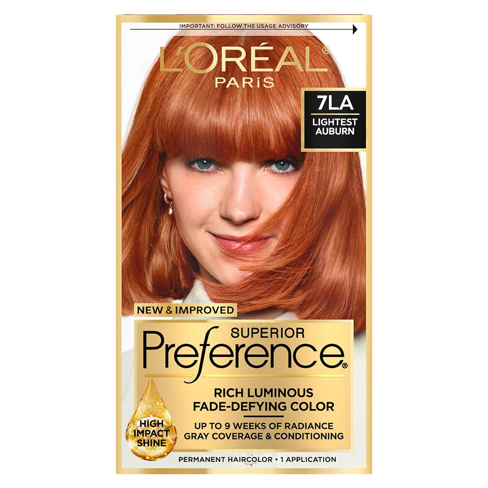 Loreal Superior Preference Hair Color, 7La Lightest Auburn, 1 Ea