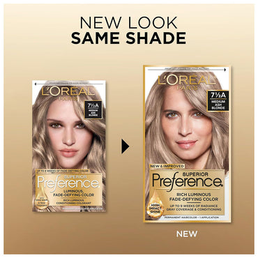Loreal Superior Preference Hair Color, 7.5A Medium Ash Blond, 1 Ea