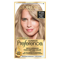 Loreal Superior Preference Hair Color, 7.5A Medium Ash Blond, 1 Ea