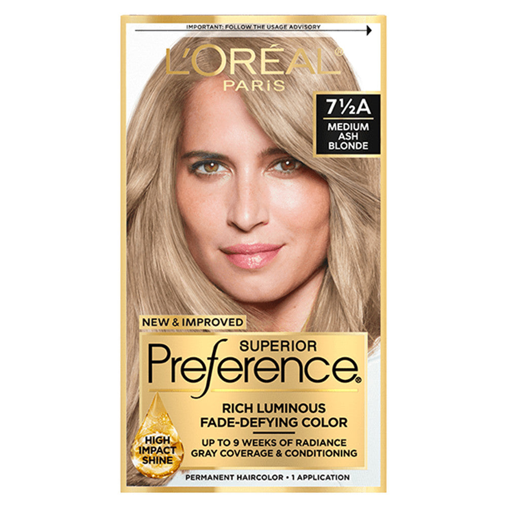 Loreal Superior Preference Hair Color, 7.5A Medium Ash Blond, 1 Ea