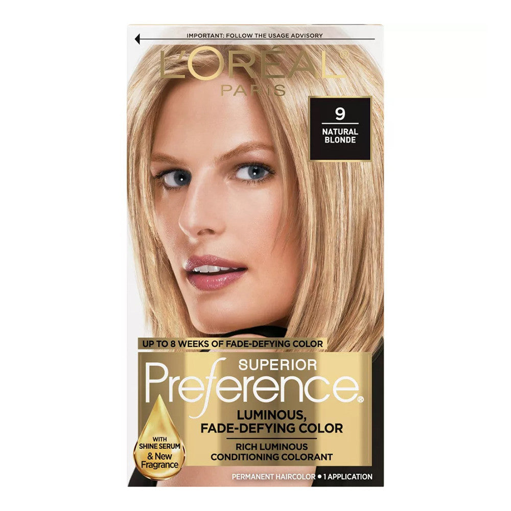 Loreal Superior Preference Hair Color, 9 Natural Blonde, 1 Ea