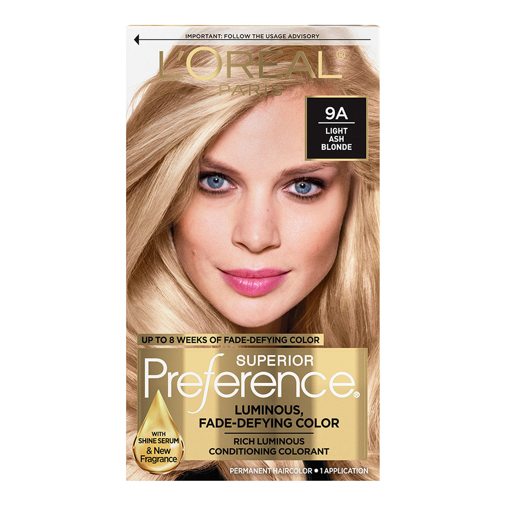 Loreal Superior Preference Hair Color, 9A Light Ash Blonde, 1 Ea