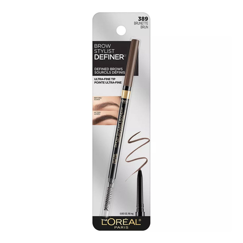 LOreal Paris Brow Stylist Definer Eyebrow Pencil, 389 Brunette, 1 Ea