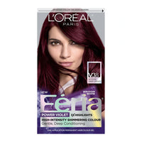LOreal Paris Feria Power Violet High Intensity Shimmering Hair Color, V38 Intense Deep Violet, 1 Ea