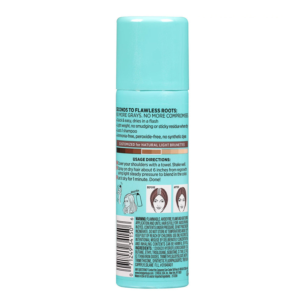 LOreal Paris Magic Root Cover Up Temporary Gray Concealer Spray, Light Brown, 2 Oz